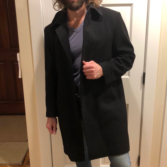 COPY - Men’s S Cohen XL black wool dress coat - Picture 4 of 7